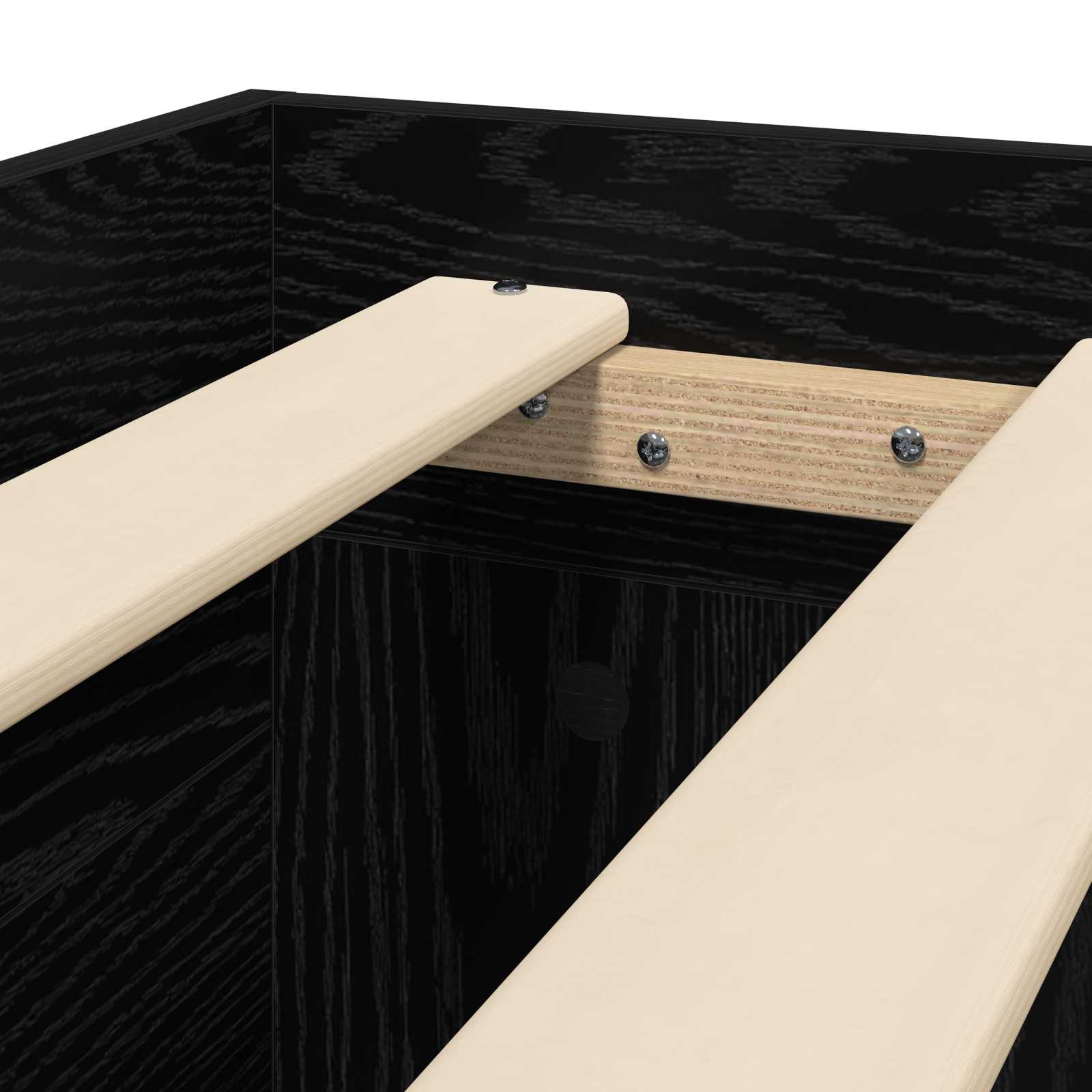 Telaio del letto con storage Rovere Nero 80 x 200 cm | homemem39