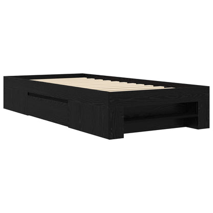 Telaio del letto con storage Rovere Nero 80 x 200 cm | homemem39