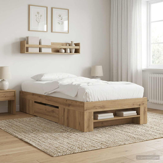 Telaio del letto con storage Rovere Artigianale 80 x 200 cm - homemem39
