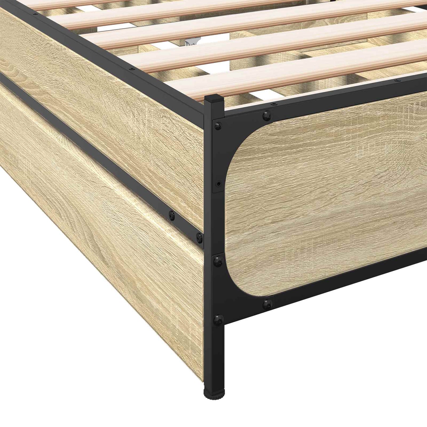 Struttura letto con testata con ruota Rovere Sonoma 80 x 200 cm | homemem39