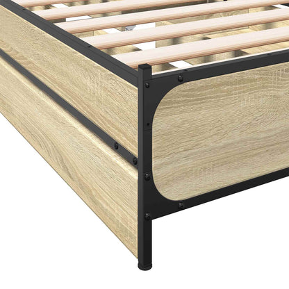 Struttura letto con testata con ruota Rovere Sonoma 80 x 200 cm | homemem39