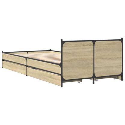 Struttura letto con testata con ruota Rovere Sonoma 80 x 200 cm | homemem39