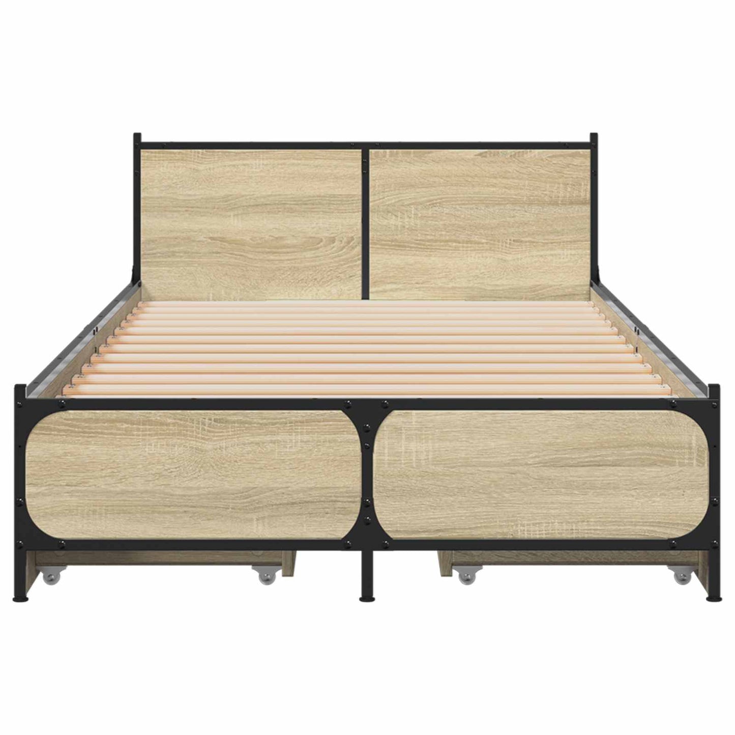 Struttura letto con testata con ruota Rovere Sonoma 80 x 200 cm | homemem39