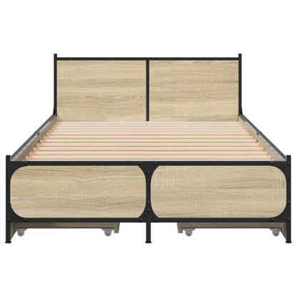 Struttura letto con testata con ruota Rovere Sonoma 80 x 200 cm | homemem39