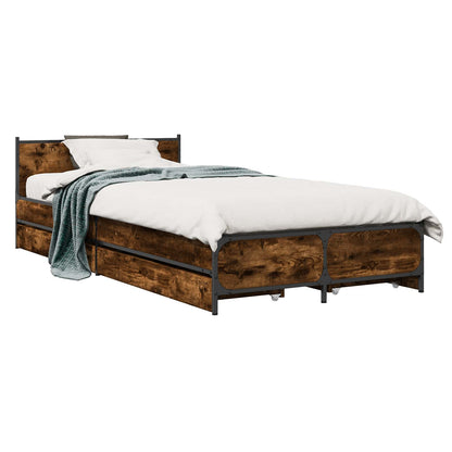 Struttura letto con testata con ruota Rovere Fumo 80 x 200 cm | homemem39