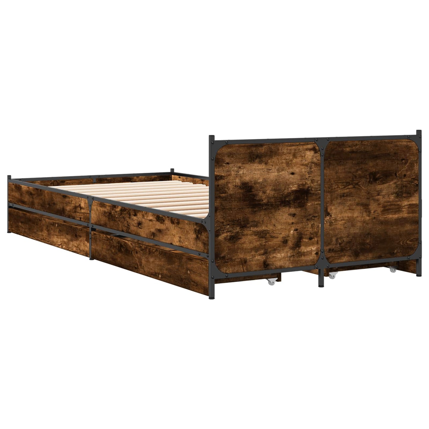 Struttura letto con testata con ruota Rovere Fumo 80 x 200 cm | homemem39