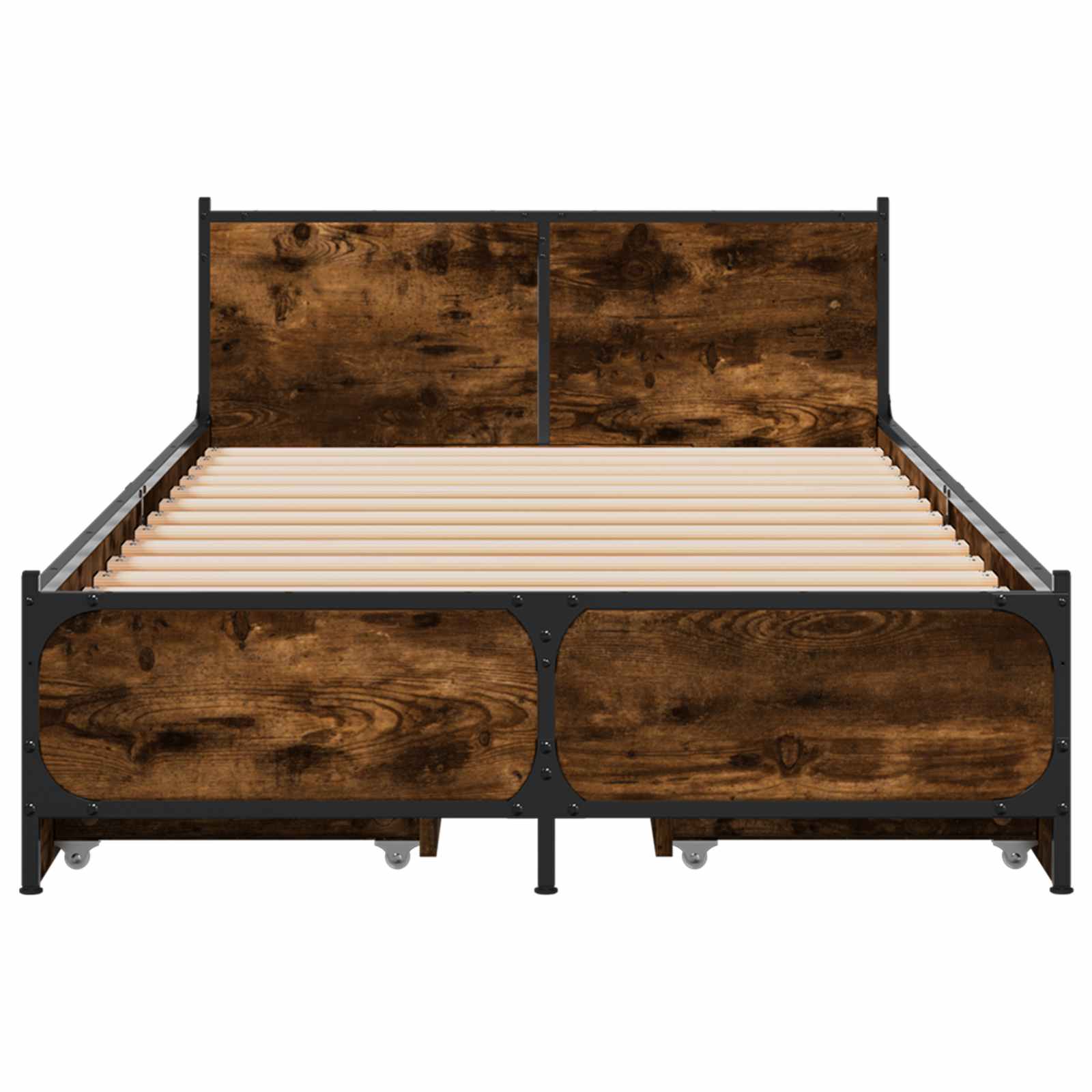 Struttura letto con testata con ruota Rovere Fumo 80 x 200 cm | homemem39