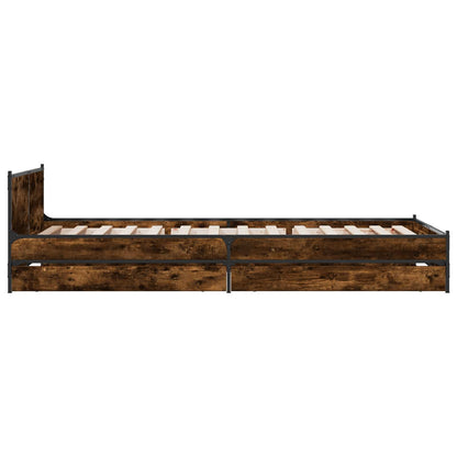 Struttura letto con testata con ruota Rovere Fumo 80 x 200 cm | homemem39