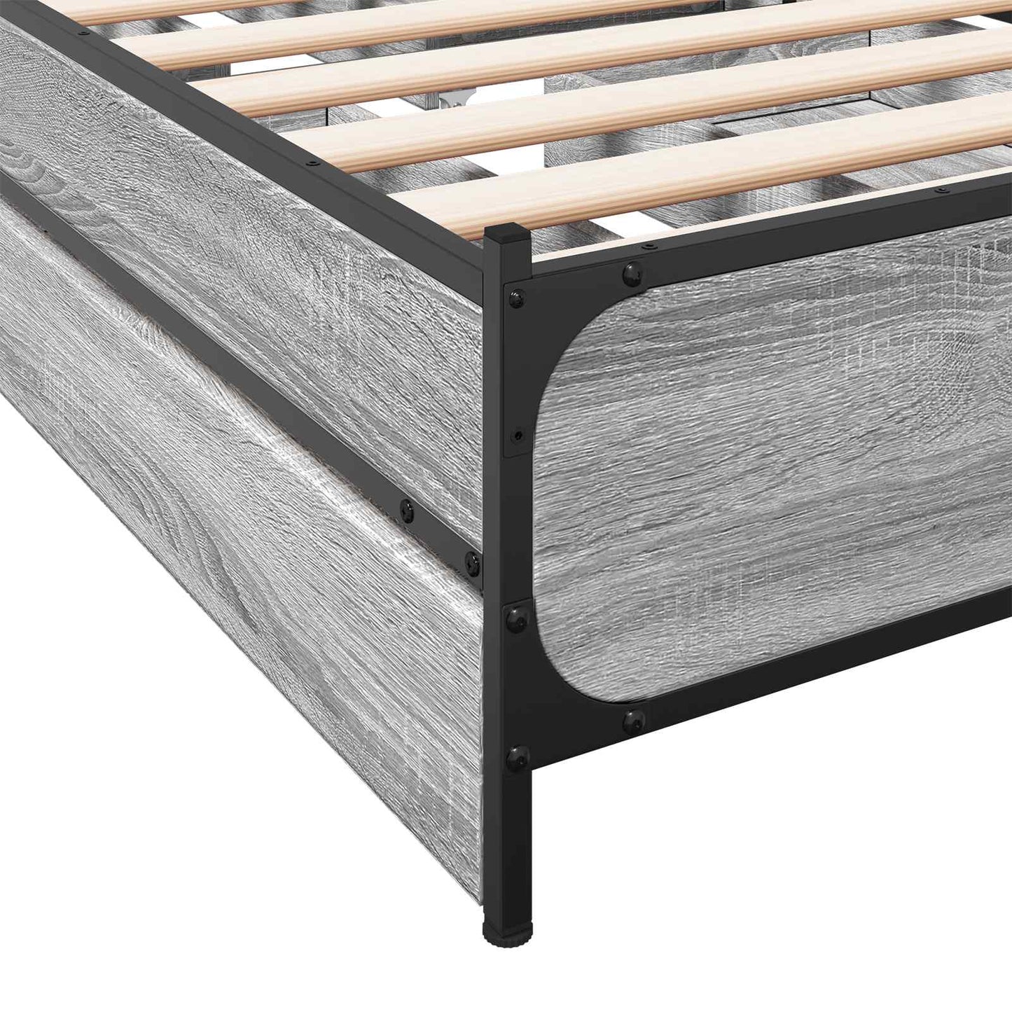 Struttura letto con testata con ruota Sonoma grigio 80 x 200 cm | homemem39