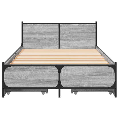 Struttura letto con testata con ruota Sonoma grigio 80 x 200 cm | homemem39