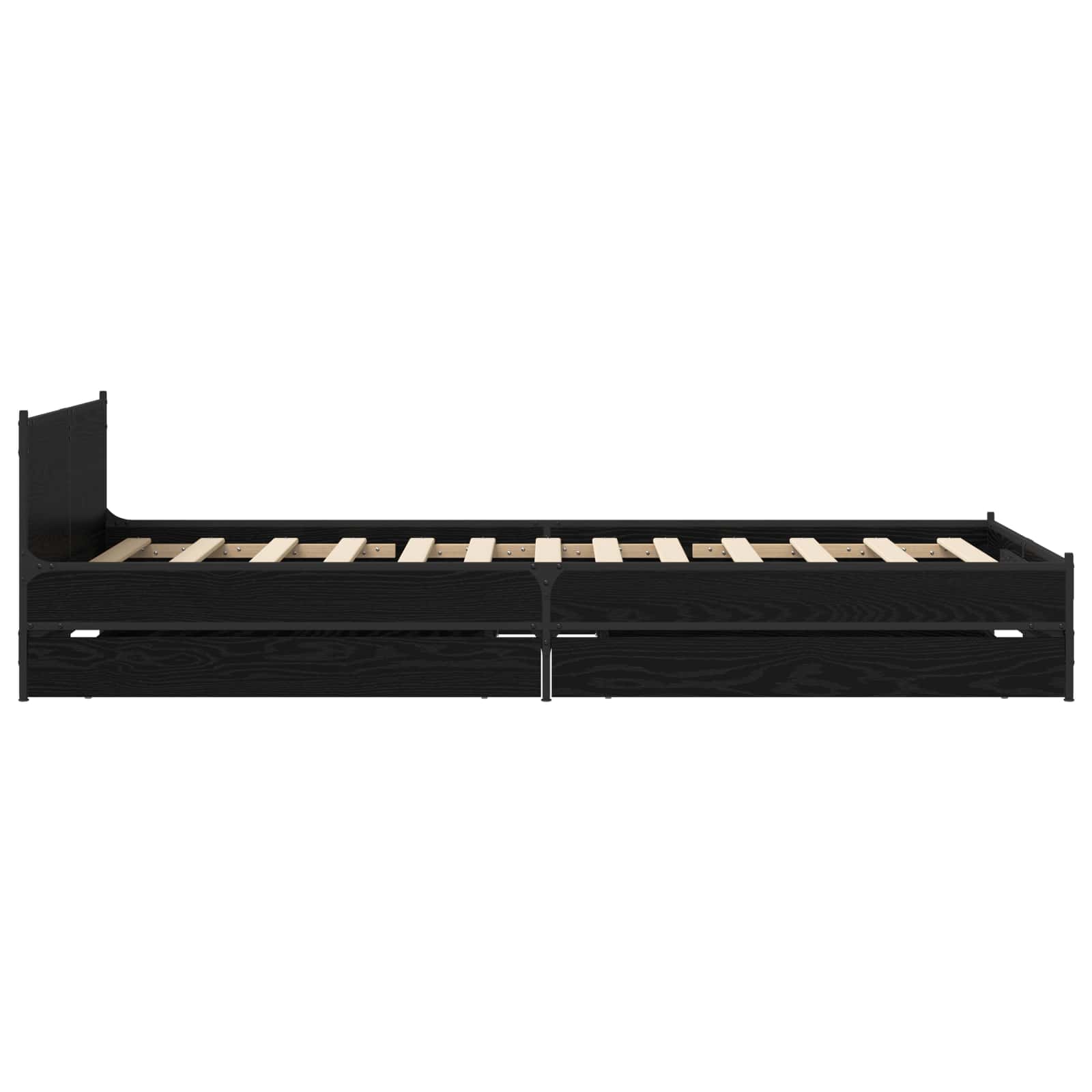 Struttura letto con testata con ruota Rovere Nero 80 x 200 cm | homemem39