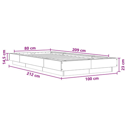 Struttura letto a pavimento Grigio Cemento 80 x 210 cm | homemem39