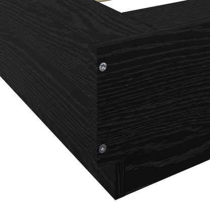 Struttura letto a pavimento Rovere Nero 80 x 210 cm | homemem39