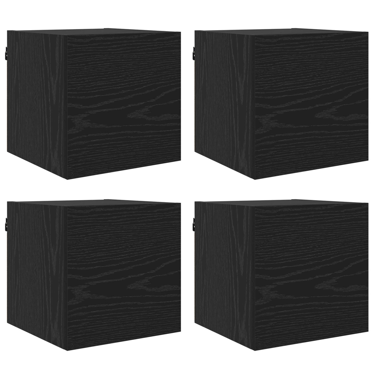 Mobile TV da parete 4 pcs Rovere Nero 30,5 x 30 x 30 cm | homemem39