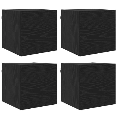 Mobile TV da parete 4 pcs Rovere Nero 30,5 x 30 x 30 cm | homemem39
