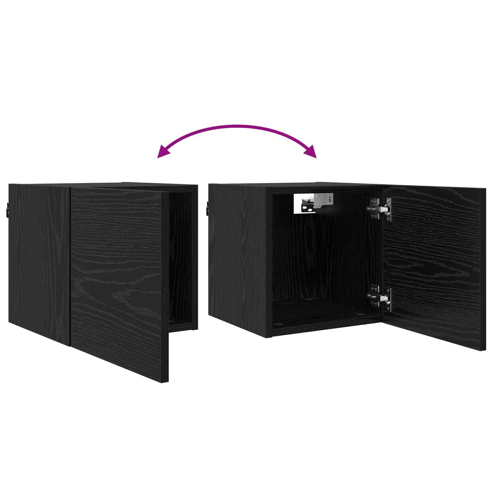 Mobile TV da parete 4 pcs Rovere Nero 30,5 x 30 x 30 cm | homemem39