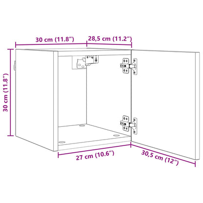 Mobile TV da parete 4 pcs Rovere Nero 30,5 x 30 x 30 cm | homemem39