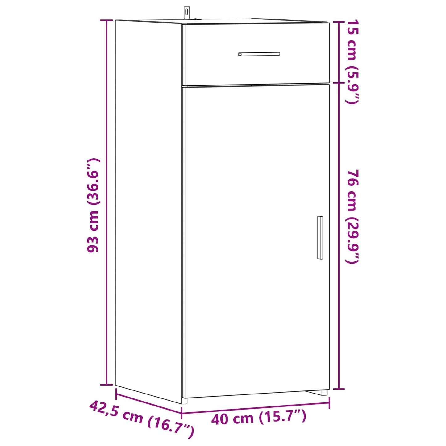 Armadio Legno vecchio 40 x 42,5 x 93 cm Legno ingegnerizzato