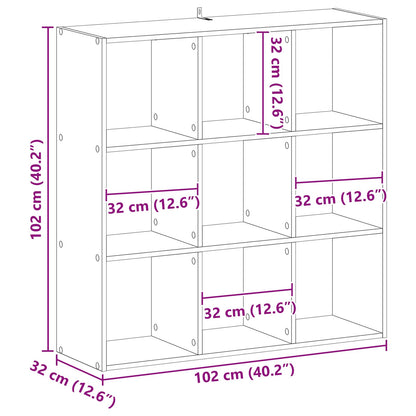Libreria Rovere Nero 102 x 32 x 102 cm | homemem39