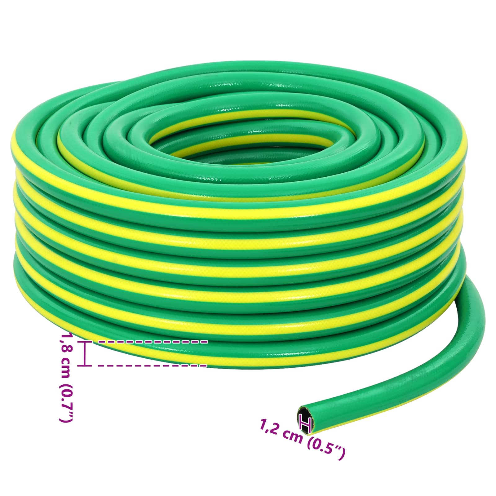 Tubo da Giardino 5-Ply Verde e Giallo 1 / 2'' 10 m PVC | homemem39