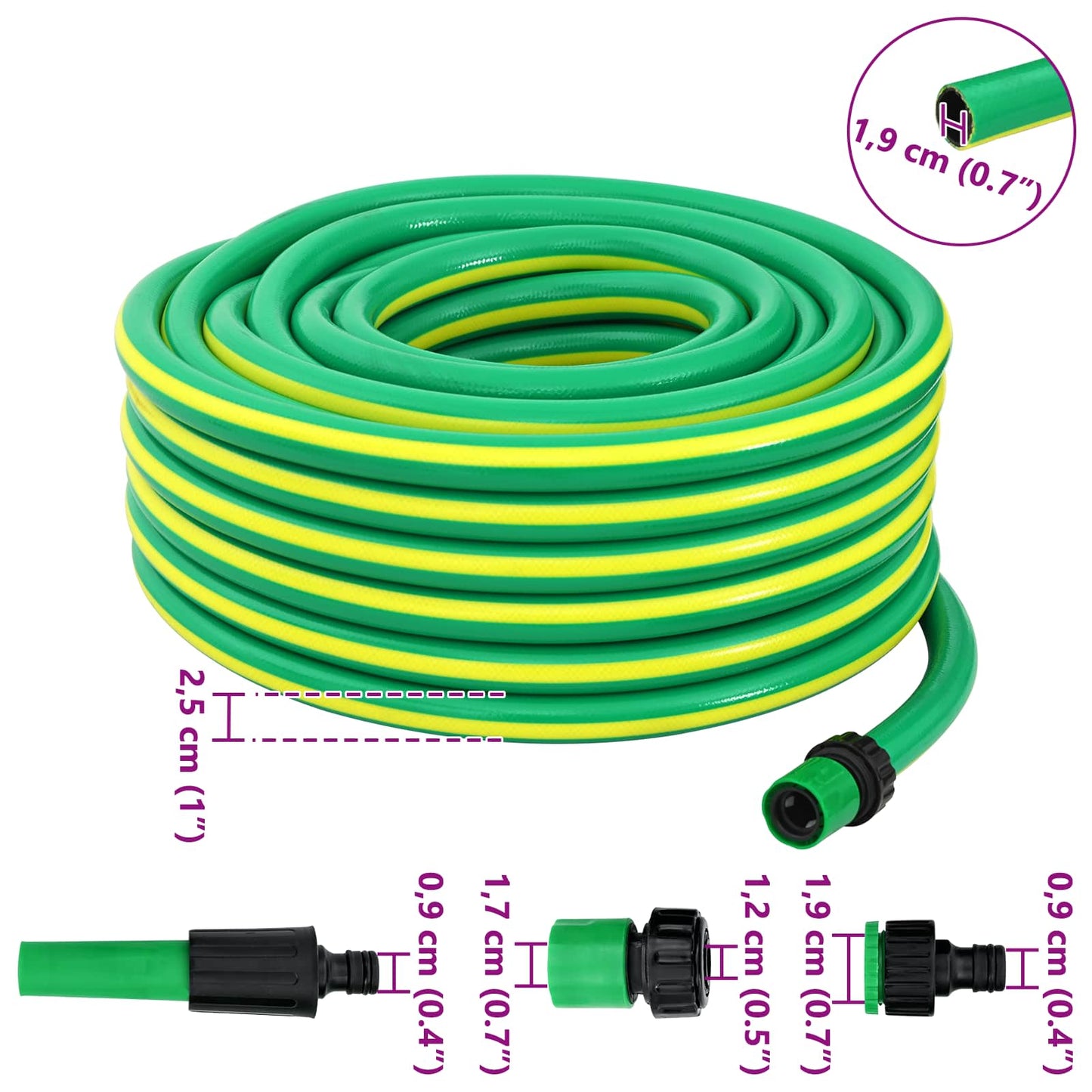 Tubo da Giardino 5-Ply Verde e Giallo 3 / 4'' 10 m PVC | homemem39