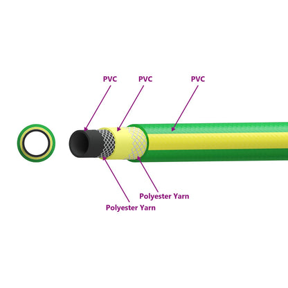 Tubo da Giardino 5-Ply Verde e Giallo 1" 50 m PVC