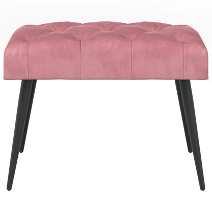 Panchina con bottoni imbottiti Rosa 60 x 40 x 45 cm Velluto | homemem39