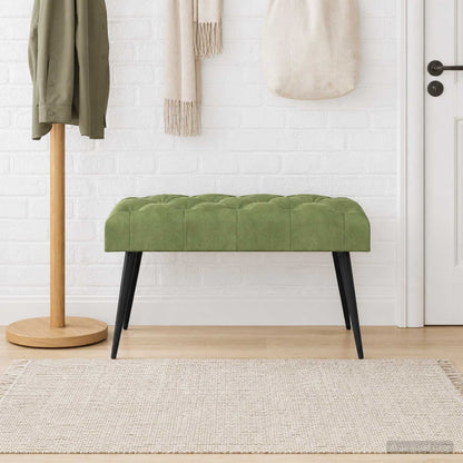 Panchina con bottoni imbottiti Verde chiaro 80 x 40 x 46 cm