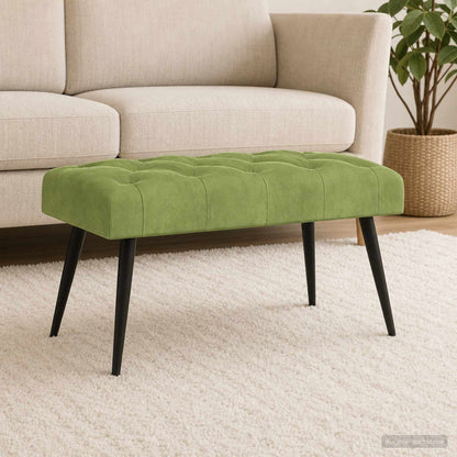 Panchina con bottoni imbottiti Verde chiaro 80 x 40 x 46 cm