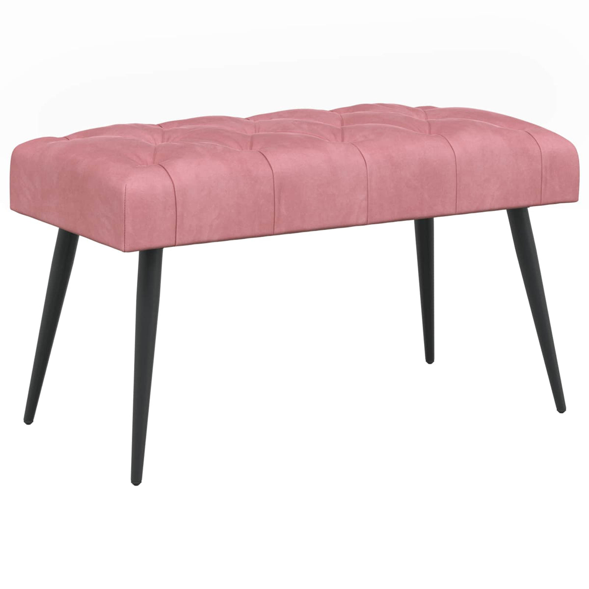 Panchina con bottoni imbottiti Rosa 80 x 40 x 46 cm Velluto | homemem39