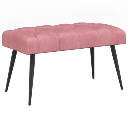 Panchina con bottoni imbottiti Rosa 80 x 40 x 46 cm Velluto | homemem39