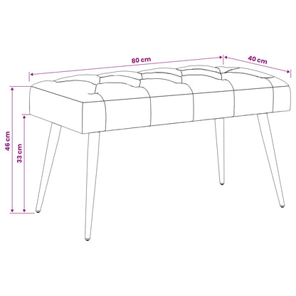Panchina con bottoni imbottiti Rosa 80 x 40 x 46 cm Velluto | homemem39