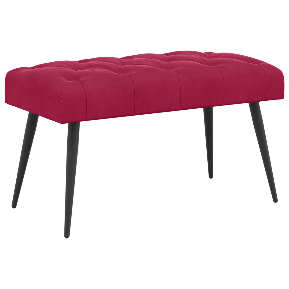 Panchina con bottoni imbottiti Rosso Vino 80 x 40 x 46 cm | homemem39