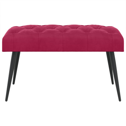 Panchina con bottoni imbottiti Rosso Vino 80 x 40 x 46 cm | homemem39