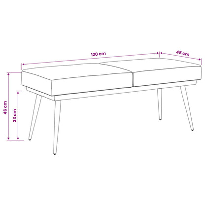 Panchina a doppio strato Giallo 120 x 45 x 46 cm Velluto | homemem39