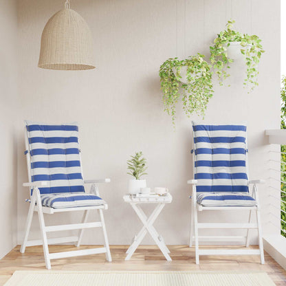 Cuscino da Esterno 2 pcs Blu e Bianco 120 x 50 x 7 cm Tessuto | homemem39