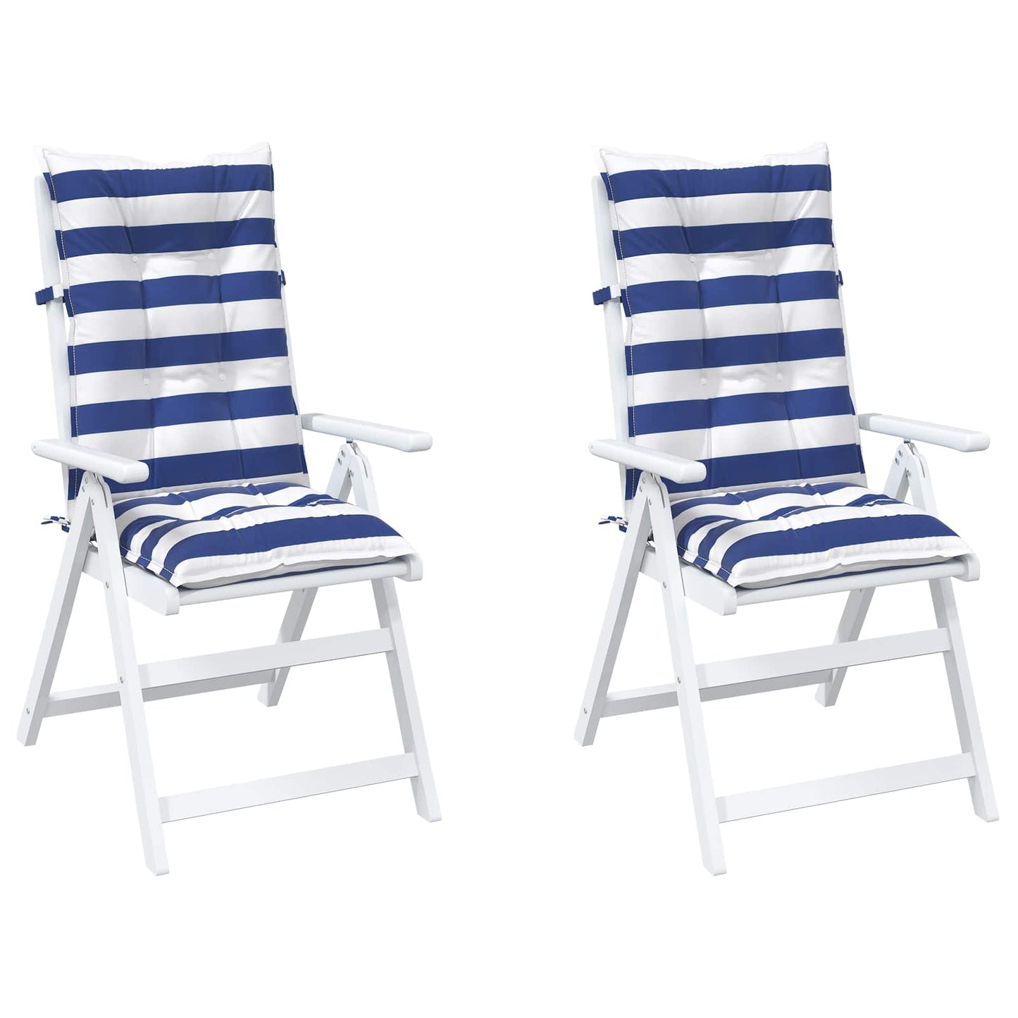Cuscino da Esterno 2 pcs Blu e Bianco 120 x 50 x 7 cm Tessuto