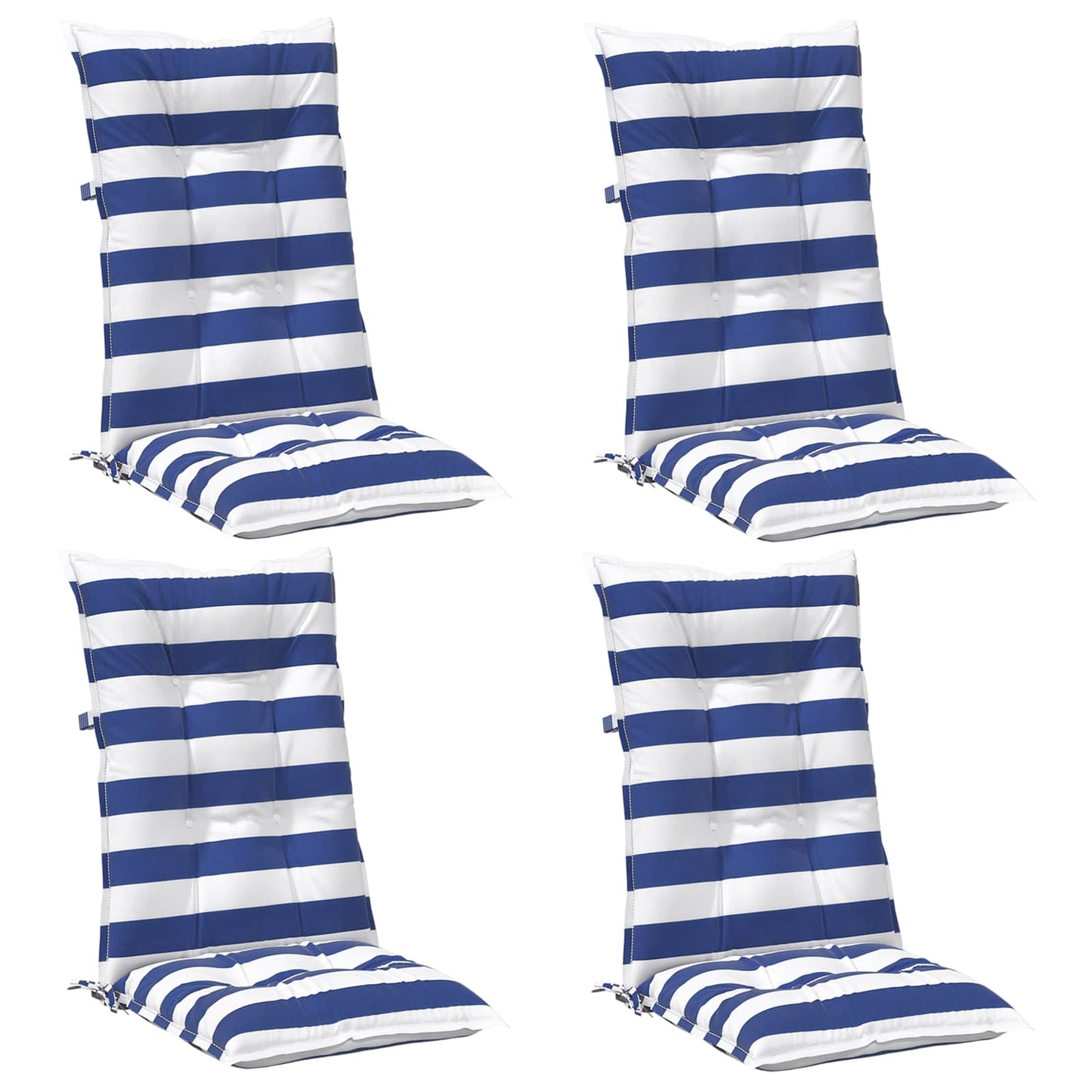 Cuscino da Esterno 4 pcs Blu e Bianco 120 x 50 x 7 cm Tessuto | homemem39