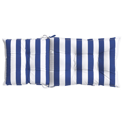 Cuscino da Esterno 4 pcs Blu e Bianco 120 x 50 x 7 cm Tessuto | homemem39