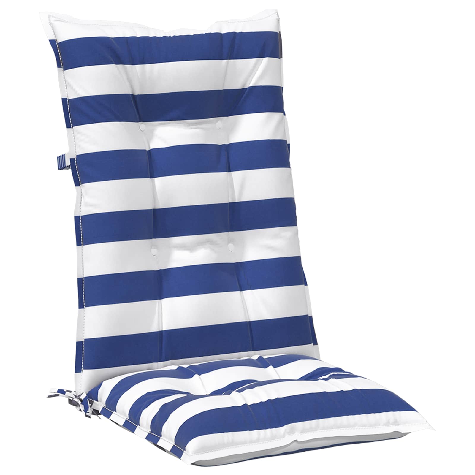 Cuscino da Esterno 6 pcs Blu e Bianco 120 x 50 x 7 cm Tessuto | homemem39