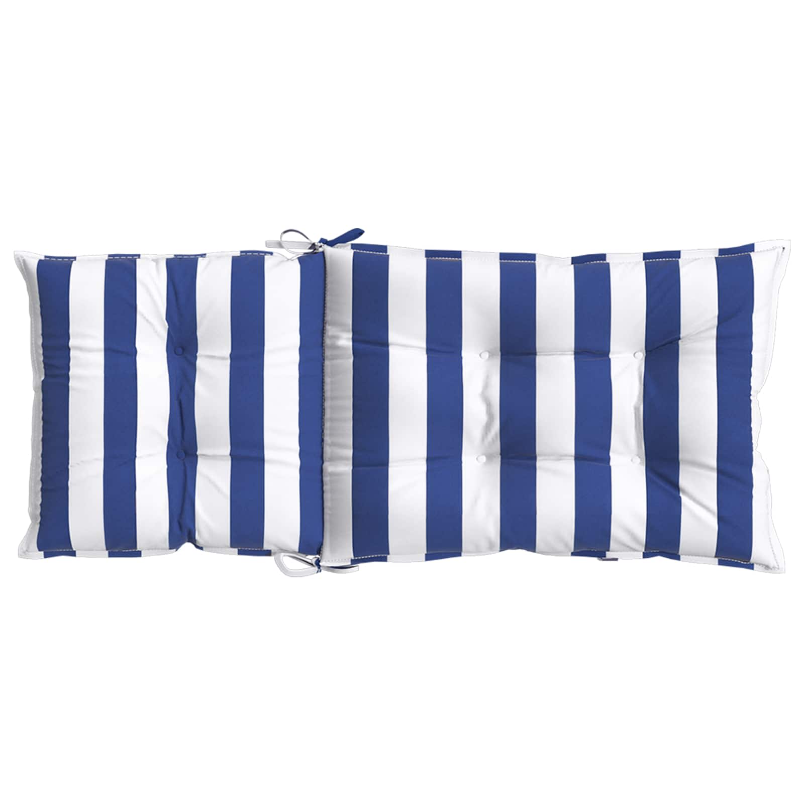 Cuscino da Esterno 6 pcs Blu e Bianco 120 x 50 x 7 cm Tessuto | homemem39