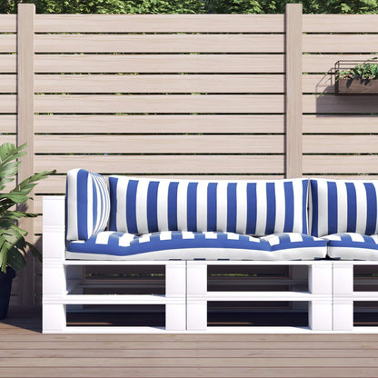 Cuscino da Esterno 3 pcs Blu e Bianco 103 x 58 x 10 cm Tessuto | homemem39