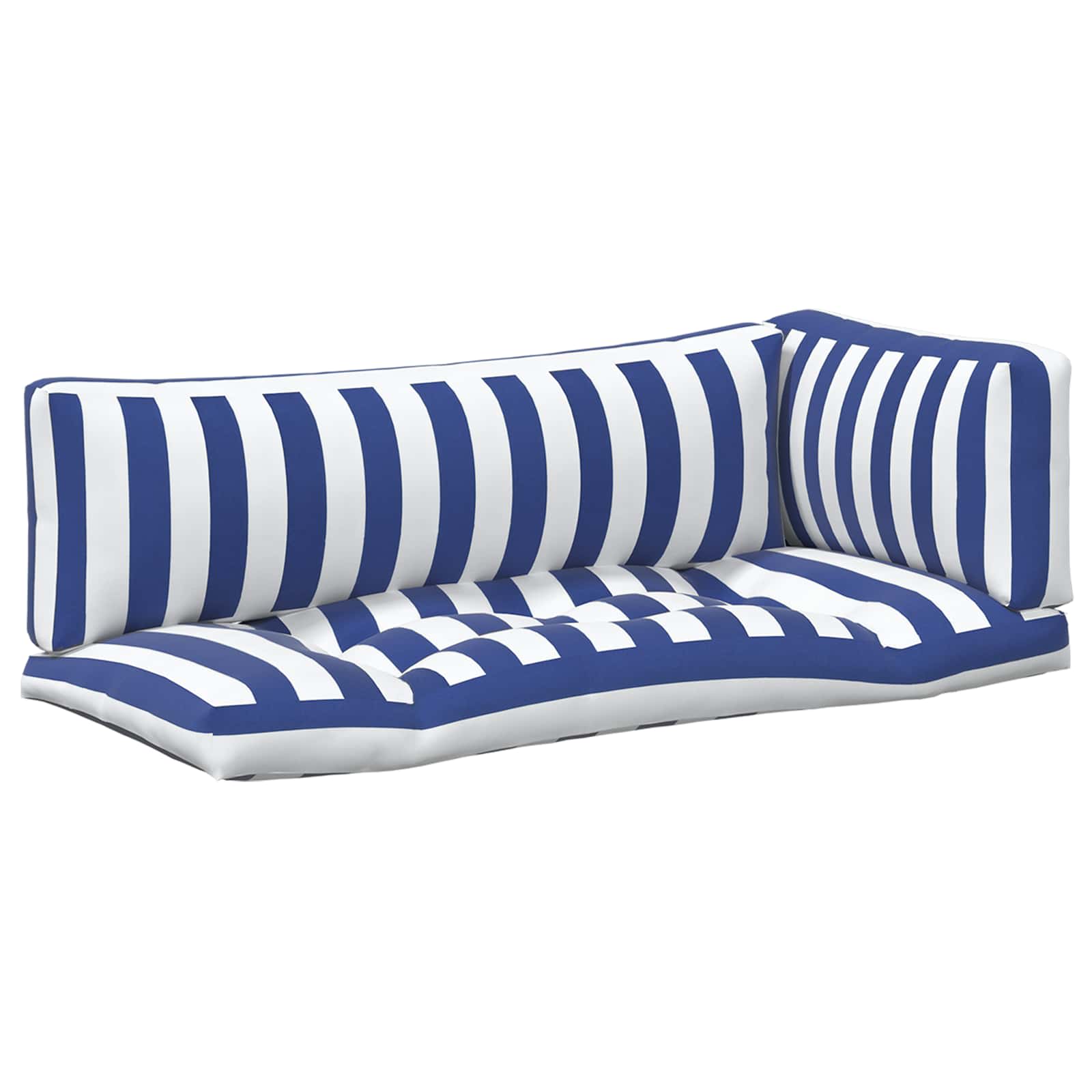 Cuscino da Esterno 3 pcs Blu e Bianco 103 x 58 x 10 cm Tessuto | homemem39