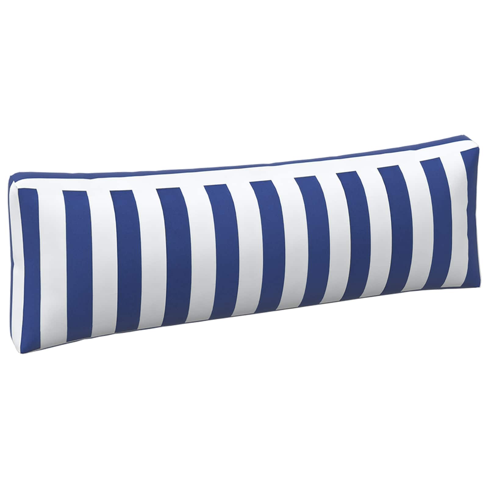 Cuscino da Esterno 3 pcs Blu e Bianco 103 x 58 x 10 cm Tessuto | homemem39