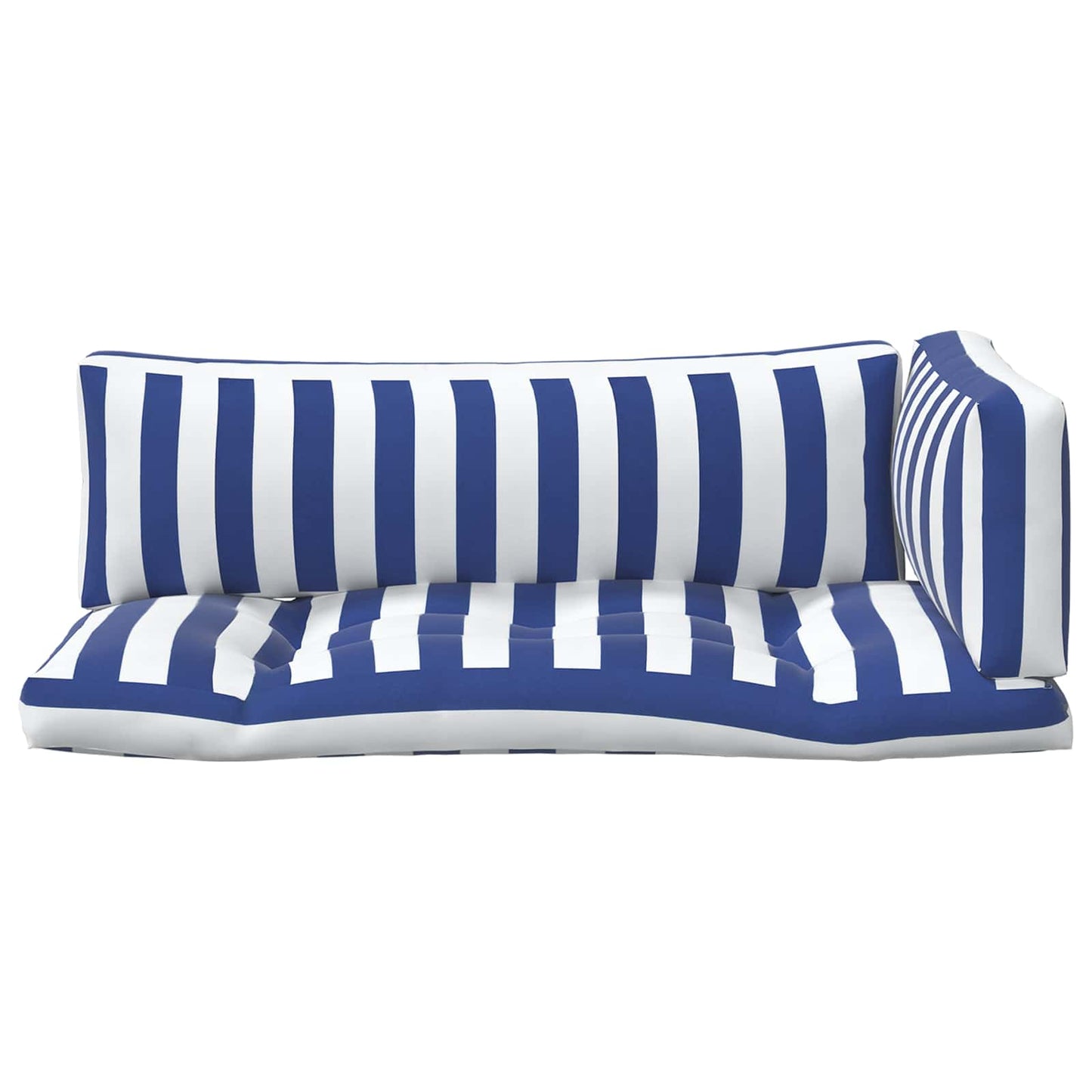 Cuscino da Esterno 3 pcs Blu e Bianco 103 x 58 x 10 cm Tessuto | homemem39