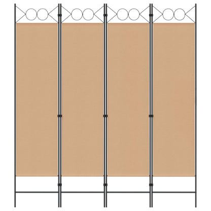 Paravento a 4 Pannelli Beige 160 x 180 cm Tessuto | homemem39