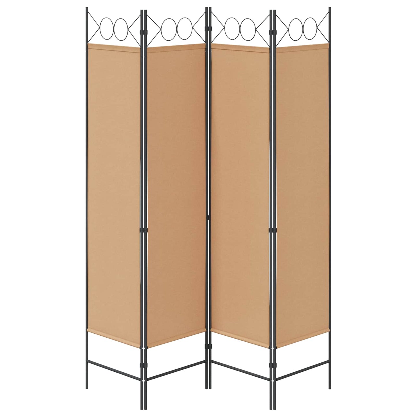Paravento a 4 Pannelli Beige 160 x 180 cm Tessuto | homemem39