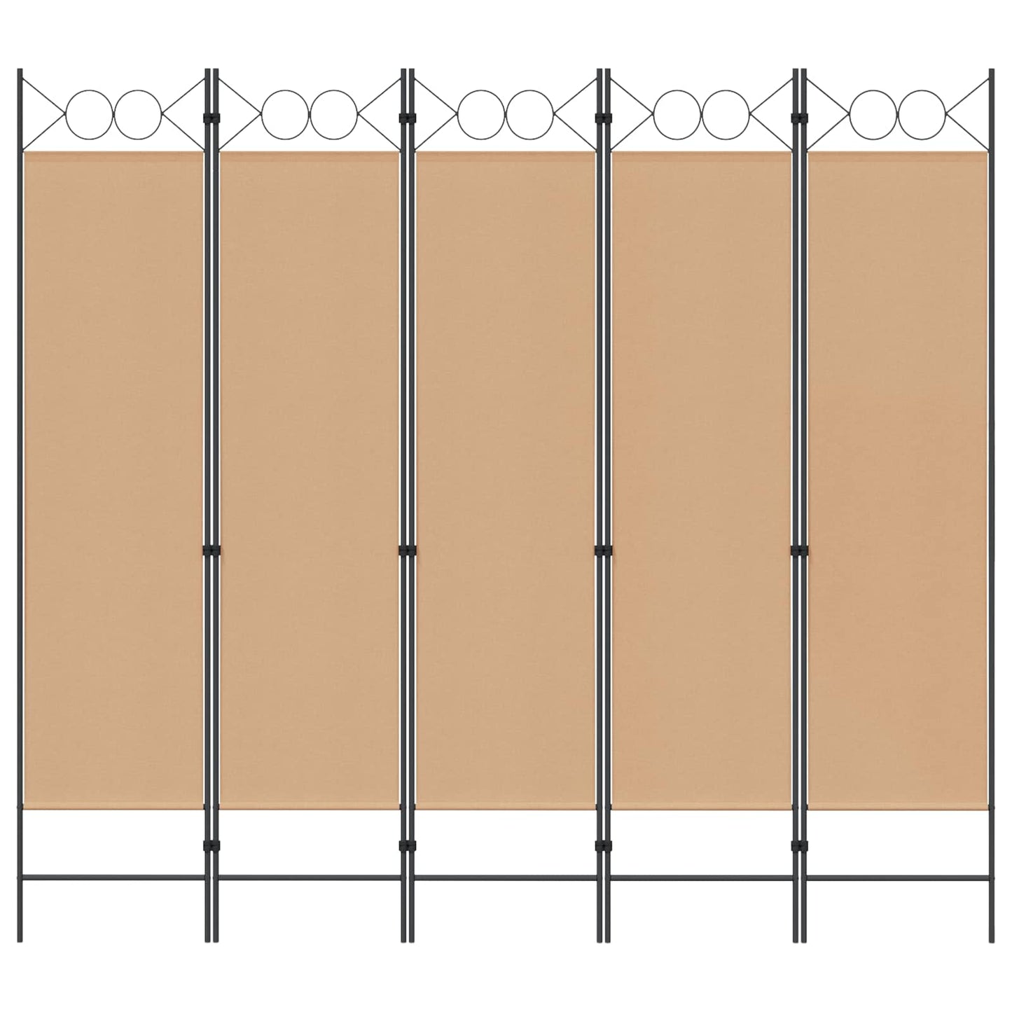 Paravento a 5 Pannelli Beige 200 x 180 cm Tessuto | homemem39