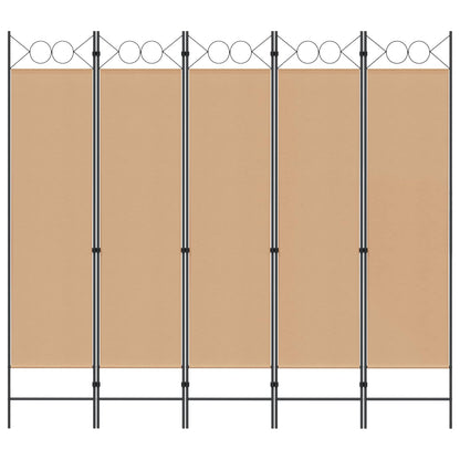 Paravento a 5 Pannelli Beige 200 x 180 cm Tessuto | homemem39