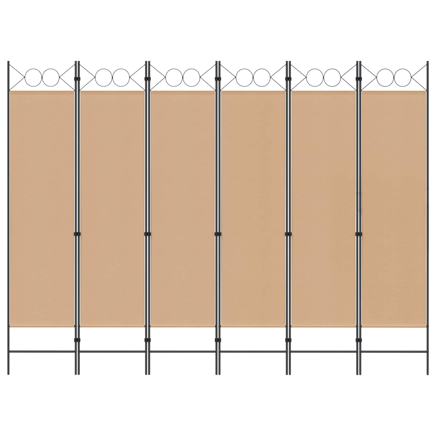 Divisore per Stanza a 6 Pannelli Beige 240 x 180 cm Tessuto | homemem39